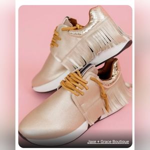 Shu Shop gold fringe sneakers size 11 new never worn